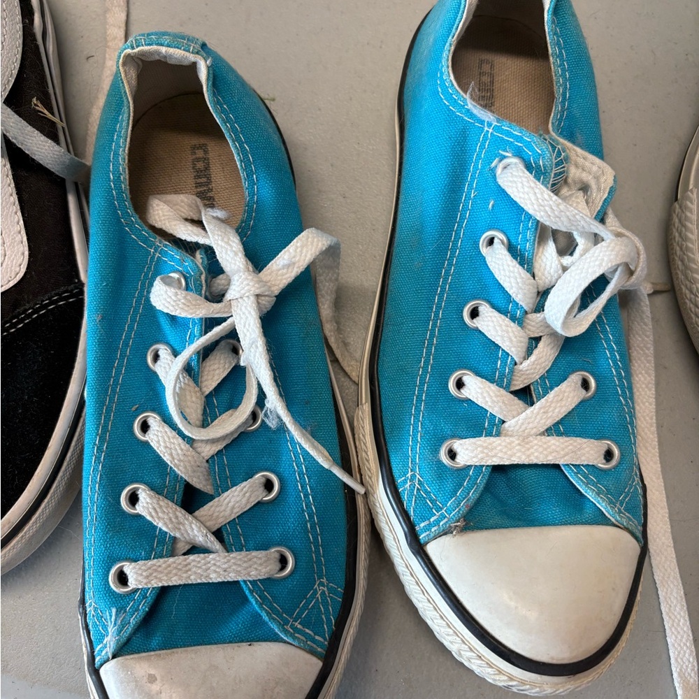 Converse Turquoise Canvas Sneakers with White Accents
